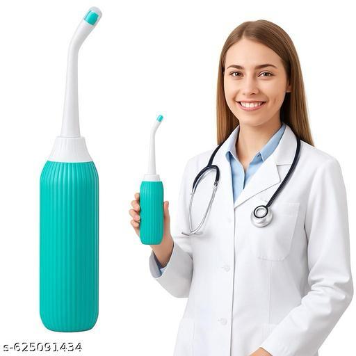 Handheld Portable Bidet Spray Bottle for Toilet - Retractable Angled Nozzle with Travel Pouch (Green, 500ML)