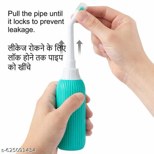 Handheld Portable Bidet Spray Bottle for Toilet - Retractable Angled Nozzle with Travel Pouch (Green, 500ML)
