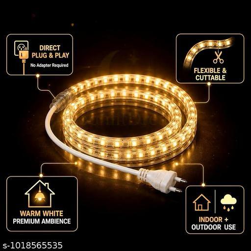 JOYAL LED Rope Light Warm White 3 Meter - Waterproof Strip Light for Home, Office & Festive Decoration