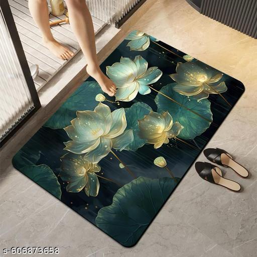 Rubber Floral Door Mat - Durable, Non-Slip & Weatherproof Entry Mat for Home