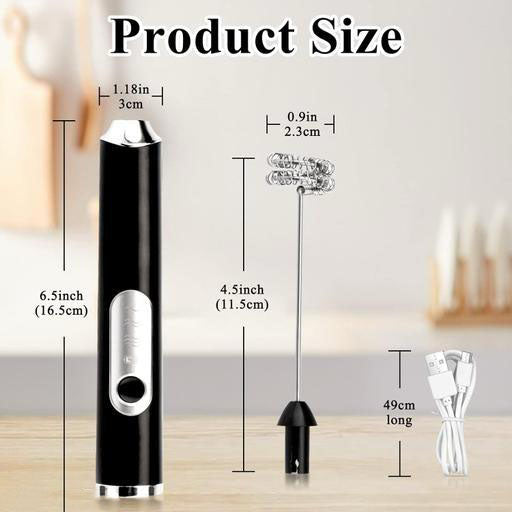 Electric Milk Frother Hand Mixer – USB Rechargeable