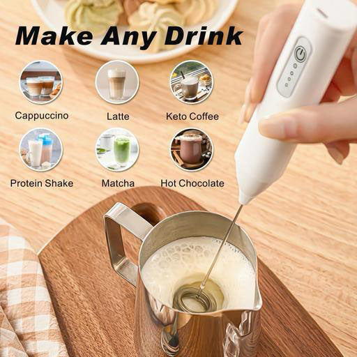 Electric Milk Frother Hand Mixer – USB Rechargeable